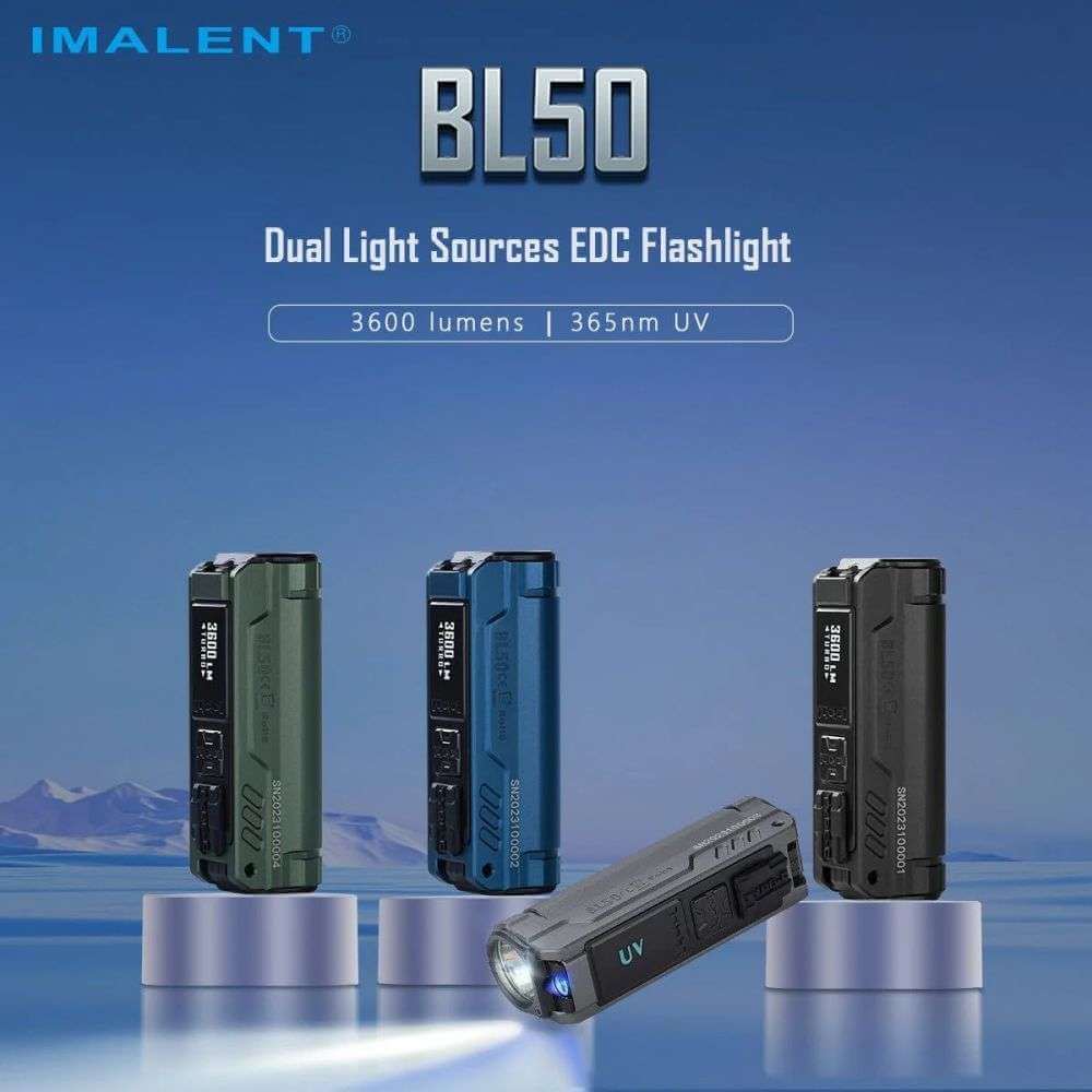 Imalent BL50 EDC-Taschenlampe mit zwei Lichtquellen