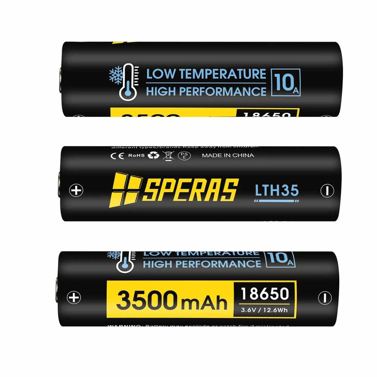 Speras LTH35 Low Temperature 3500mAh 18650 Lithium Battery