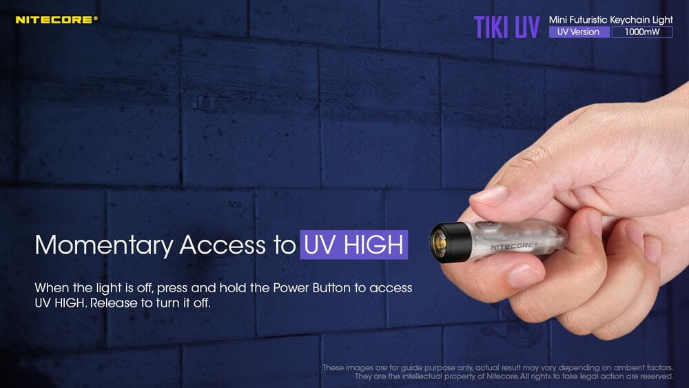 Nitecore TIKI UV 1000mv Rechargeable UV Keychain Flashlight