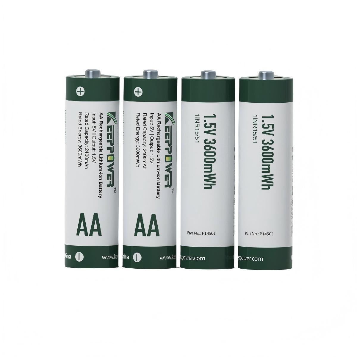 Keeppower P1450I AA 1.5V 3600mWh 2400mAh Rechargeable Li-ion Battery