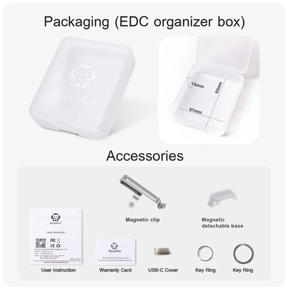 RovyVon Aurora A8 USB-C Keychain Flashlight with sidelights