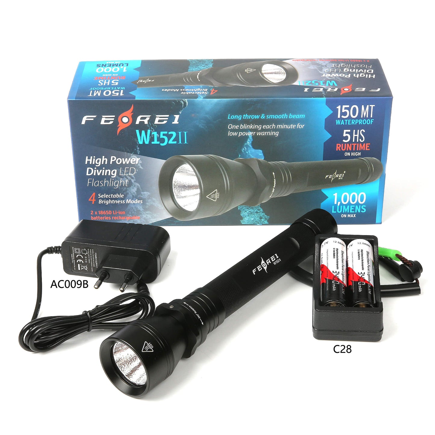 Ferei W152II/W152BII CREE LED Diving Flashlight