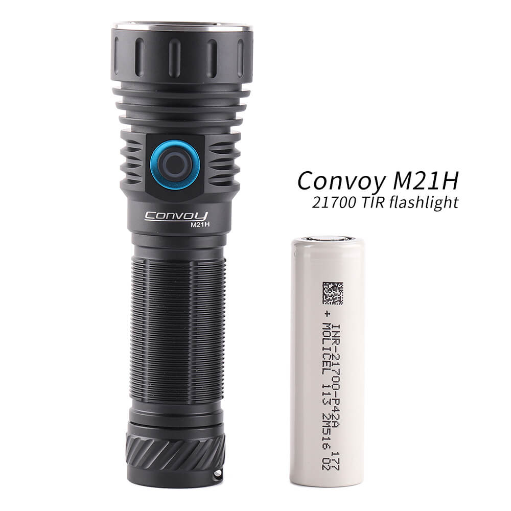 convoy rechargeable flashlight L6 XHP70 4300 Lumens LED Brightness Ramping Up Release And Press The Button Again Convoy S2+ UV 365nm LED