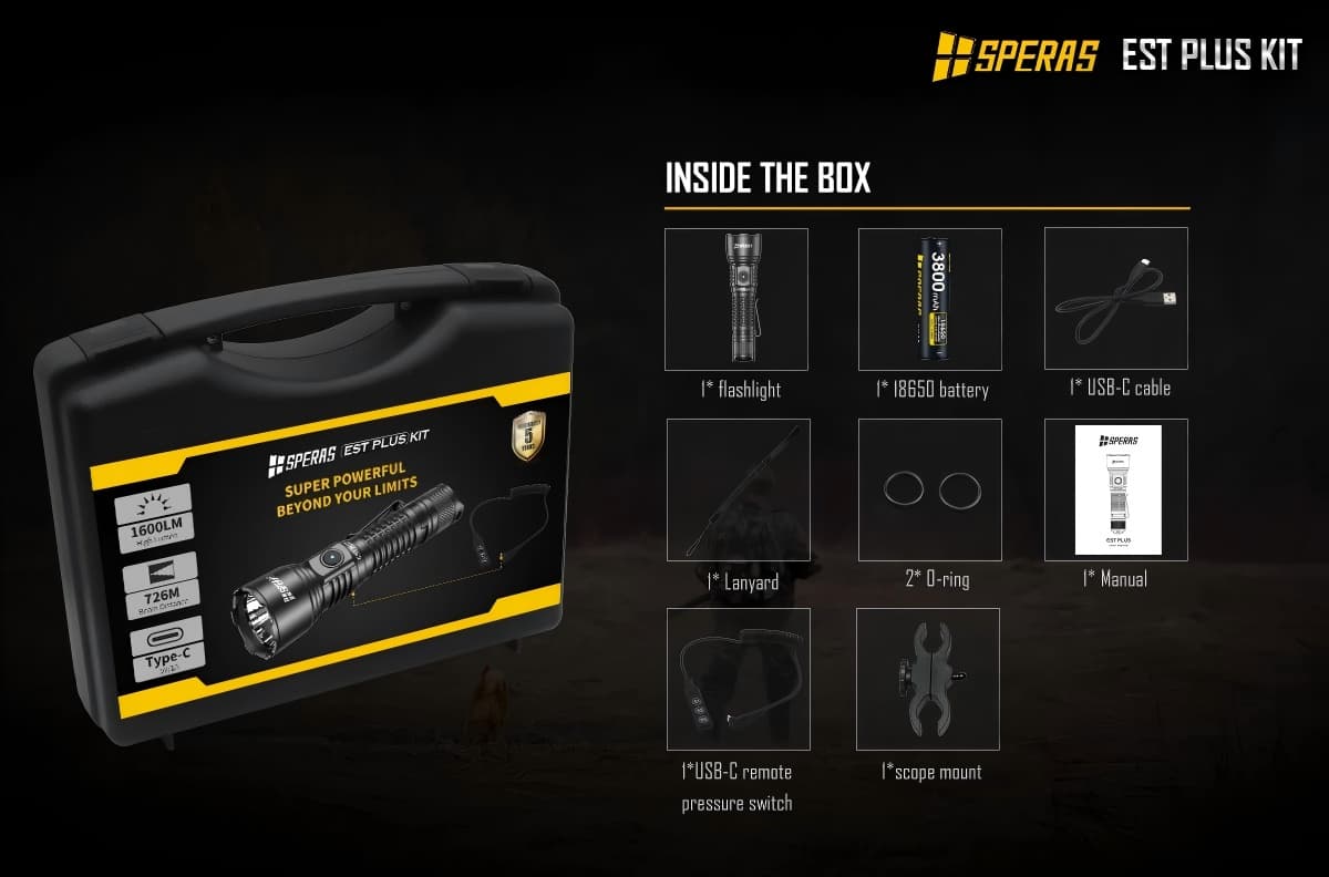 Speras EST PLUS 2100lm Tactical Police Flashlight