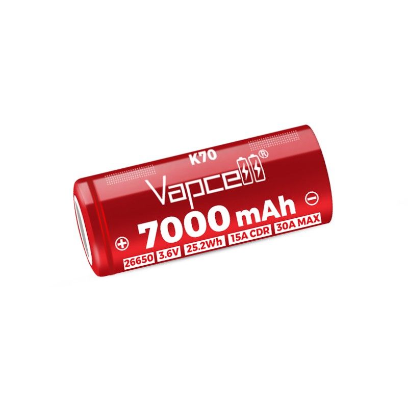 Vapcell K70 7000mah 26650 Battery – flashlightgo