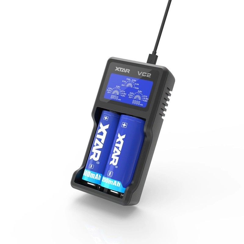 XTAR VC2 Li-ion Battery Charger with LCD Display Screen