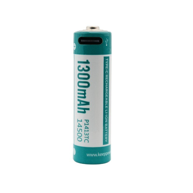 Keeppower P1413TC TYPE-C USB 14500 1300mAh Rechargeable Li-ion Battery