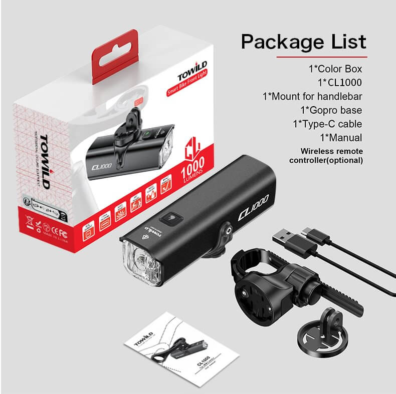 Towild CL1000 Rechargeable Bike Front Light