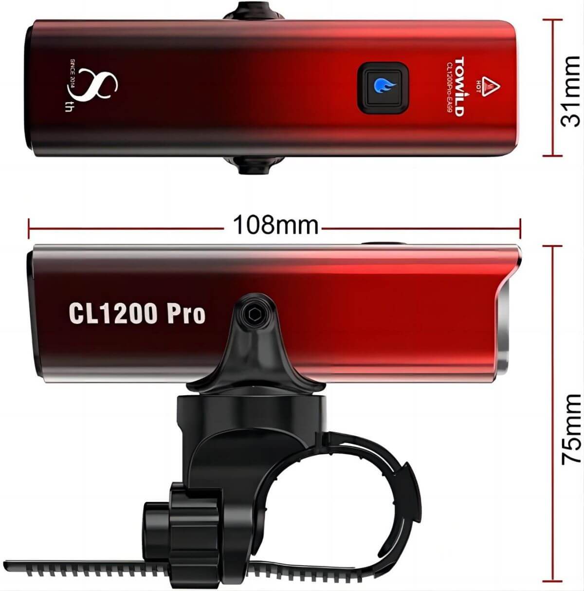 Towild CL 1200Pro Rechargeable Bike Light