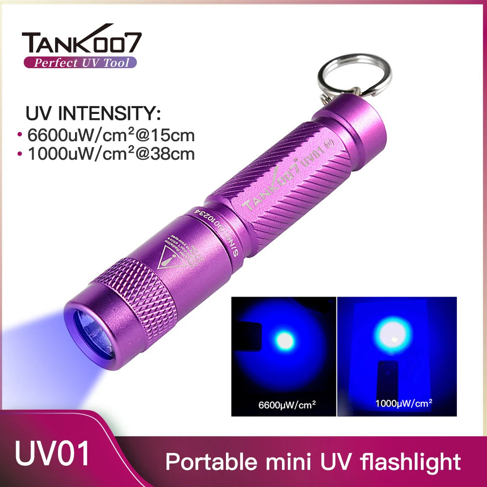 TANK007 UV01 Portable EDC 365nm UV Flashlight