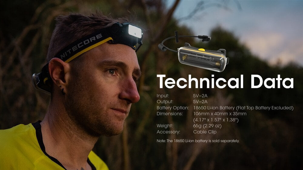 Nitecore Limitless Power 18650 Extension Battery Case~ used for NU40, NU43, and NU50 Headlamps