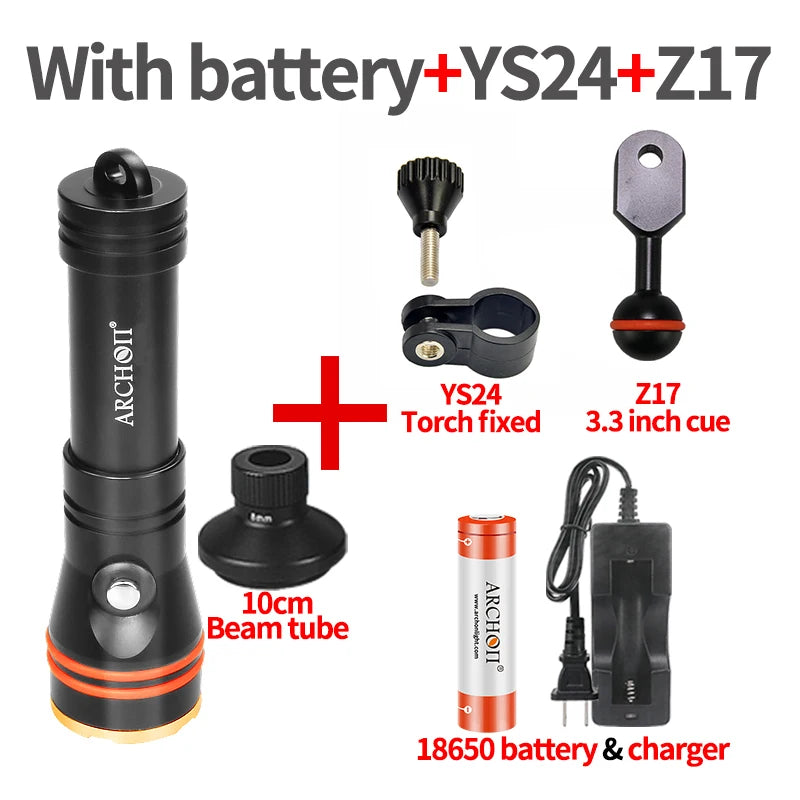 ARCHON D11V II warm white HD diving video lights