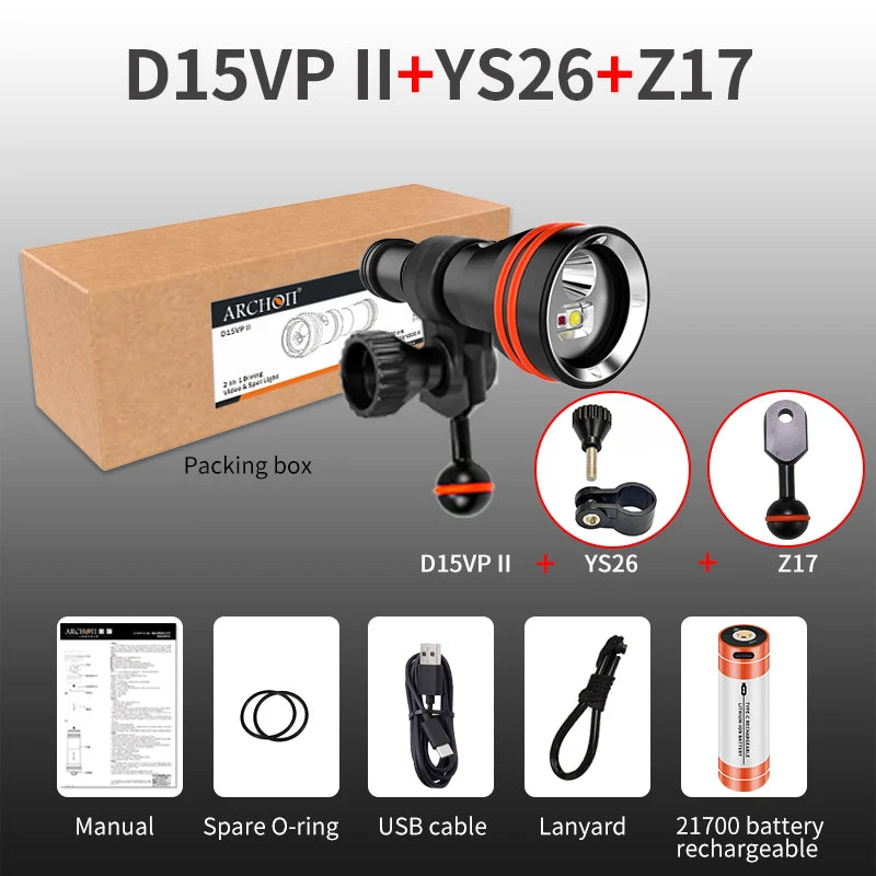 ARCHON D15VP II Scuba dive video lights