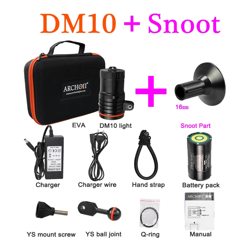 ARCHON DM10 5500K 2700lumen diving photoraphy light