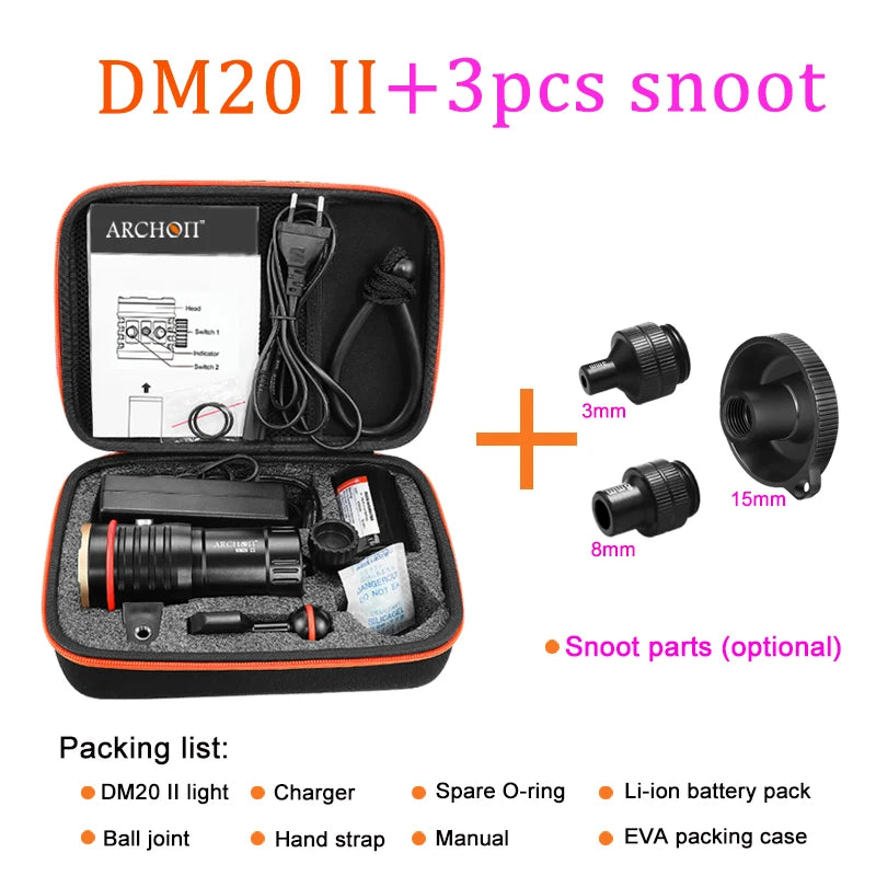 ARCHON DM20 II 5200K 6000lm diving flashlight