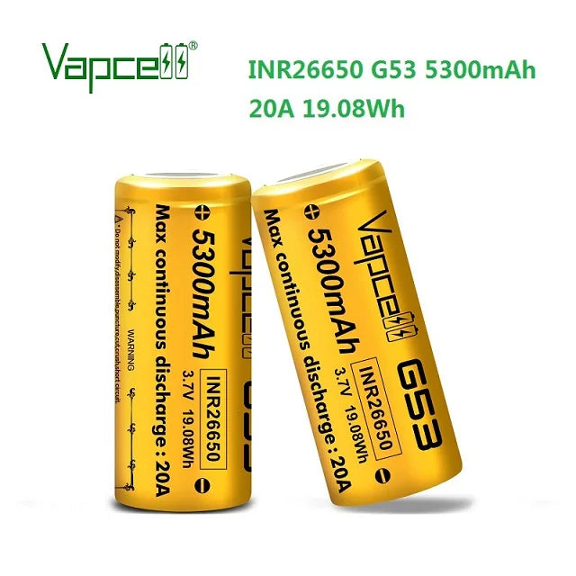 Vapcell G53 5300mah High Capacity 26650 Battery