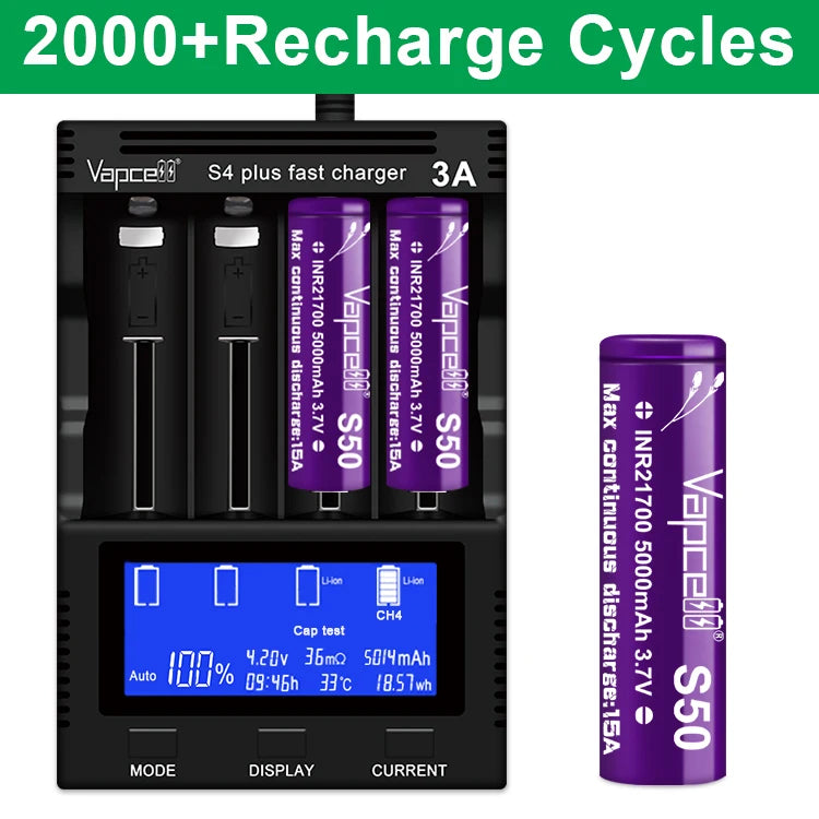 Vapcell 21700 S50 5000MAH Rechargeable Battery