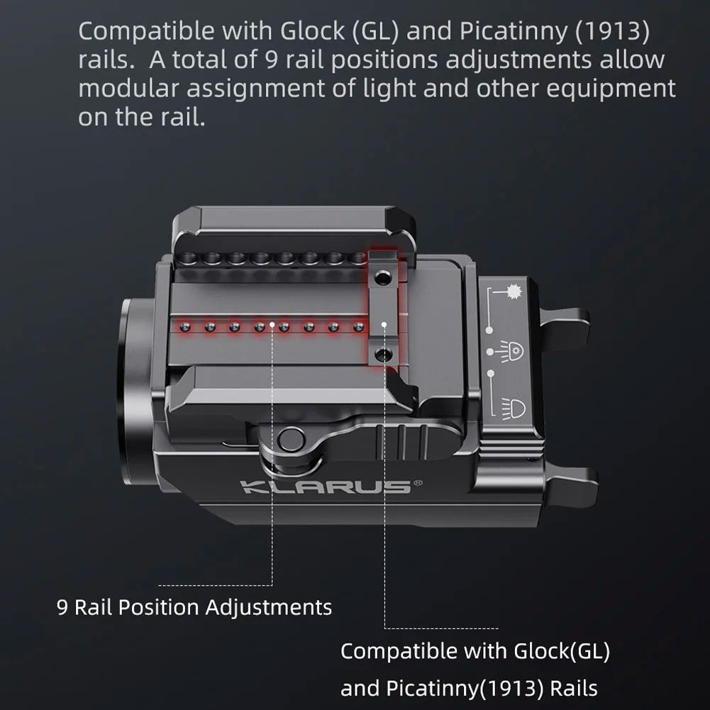KLARUS GL2 1000 Lumens Compact Tactical Rail Light