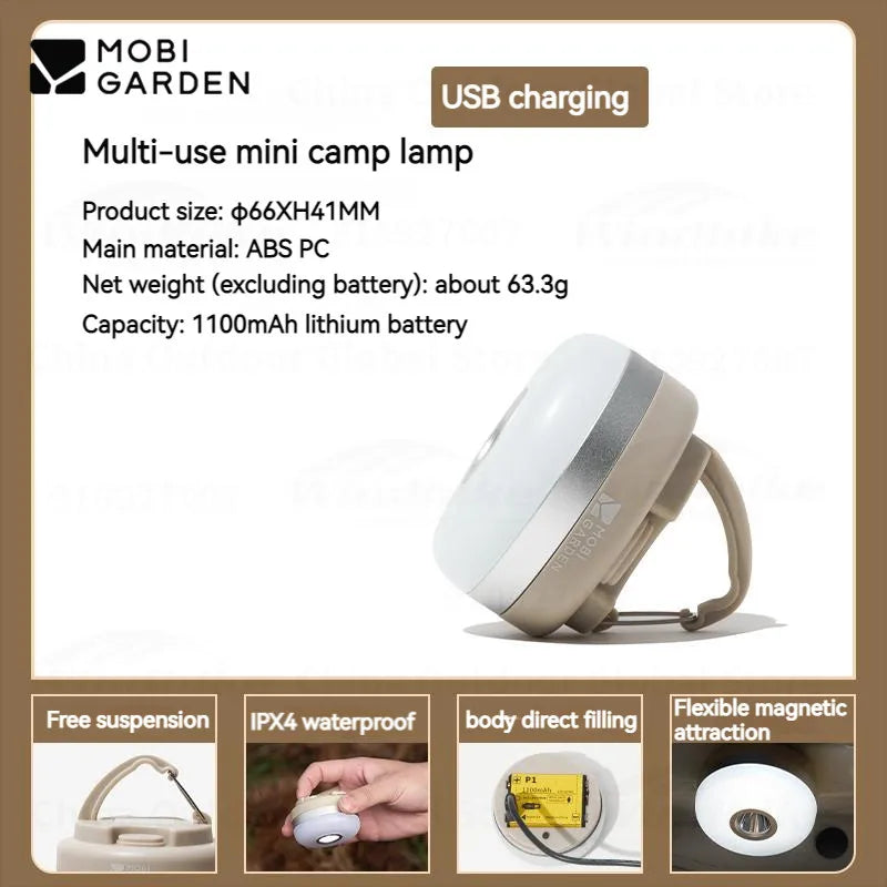 MOBI GARDEN Mini Zero Camping Lamp Magnetic Suction Lantern