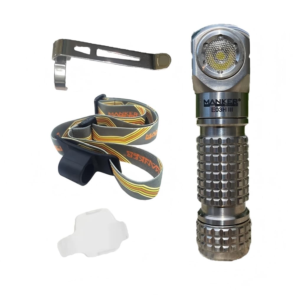 Manker E03H III Ti Right Angle EDC Flashlight