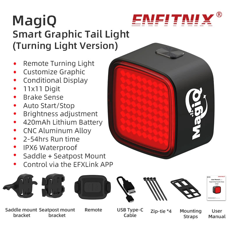 Enfitnix MagiQ Smart Graphic Display Bike Taillight