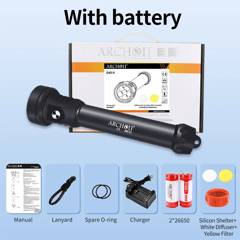 ARCHON S40 II 4300lm diving lighting