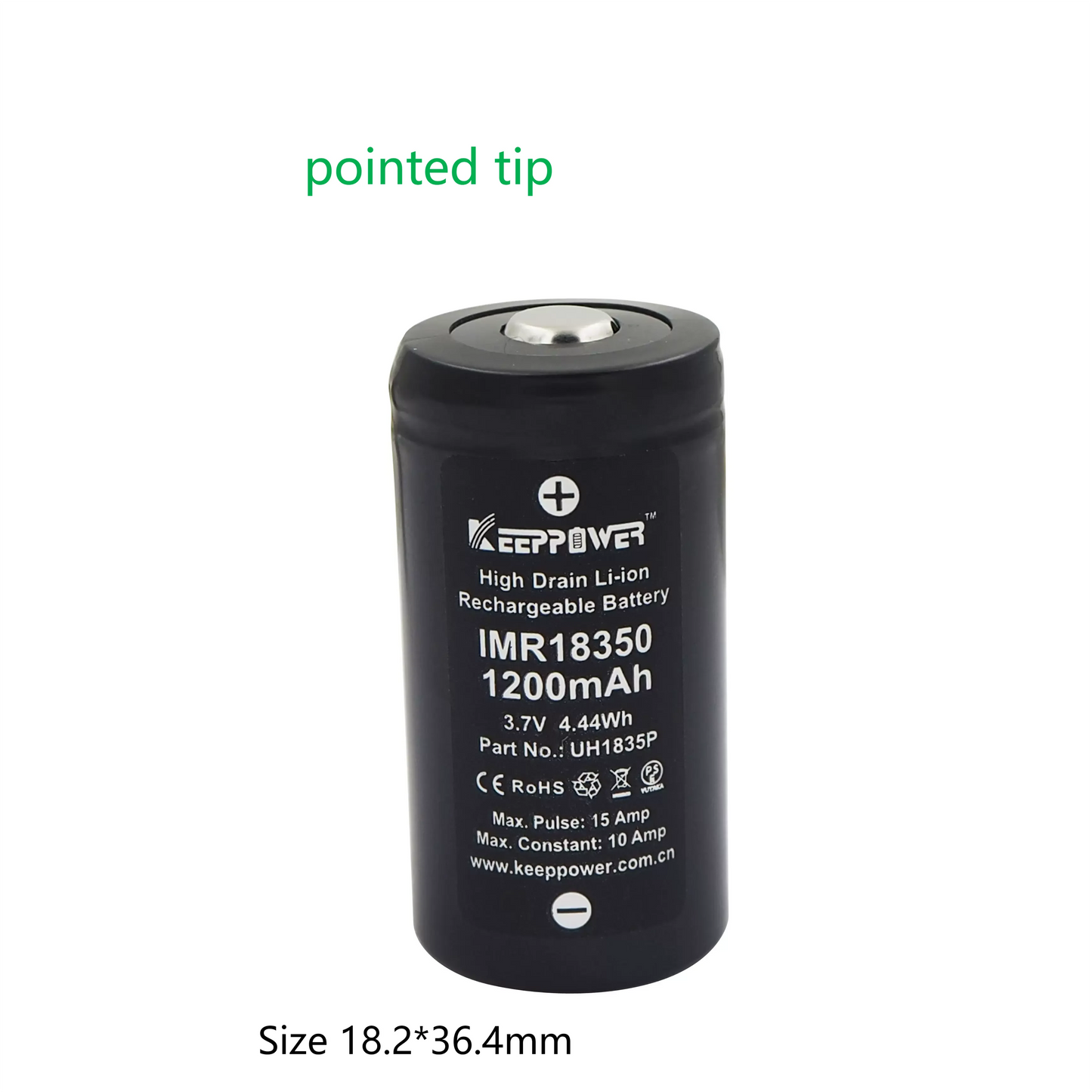 Keeppower UH1835P Li-ion Rechargeable 18350 Battery
