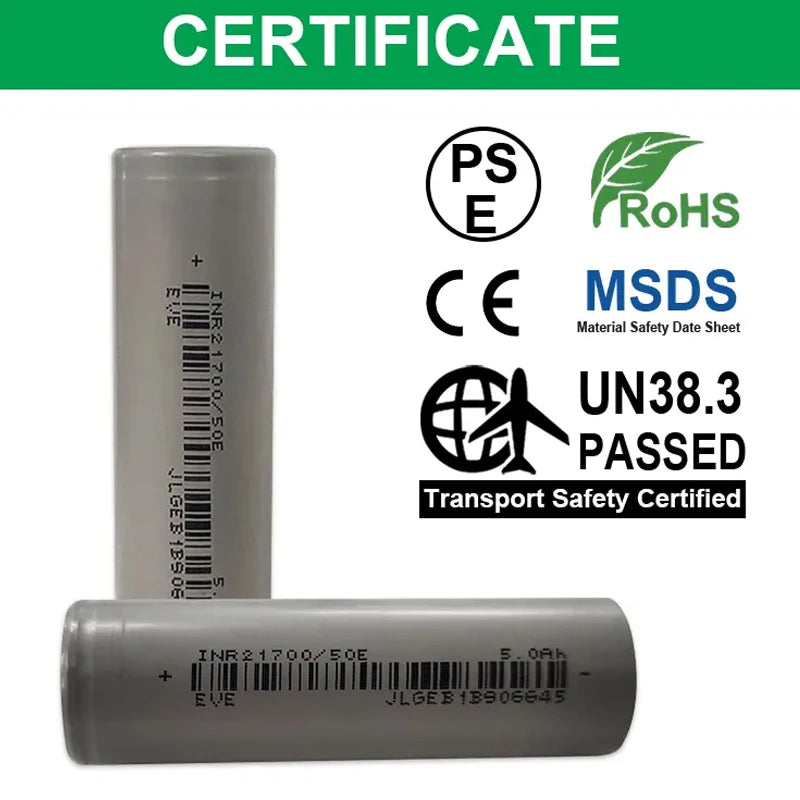 EVE 50E 21700 5000mAh 15A Battery