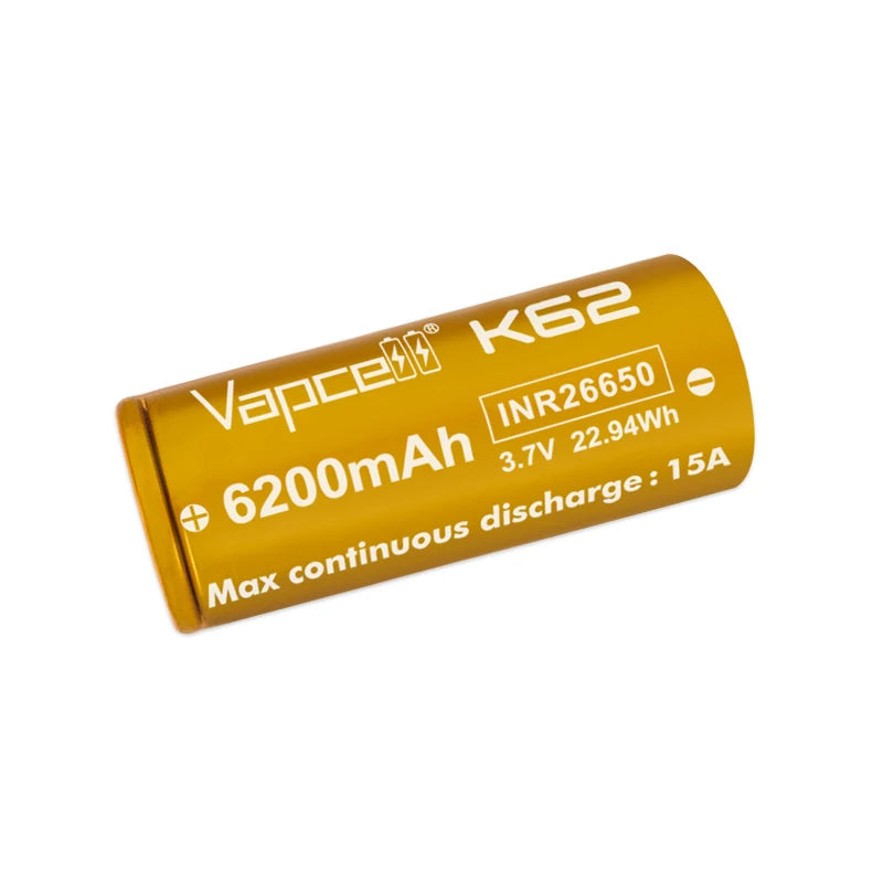 Vapcell K62 6200MAH 15A 26650 Lithium Battery flashlightgo Vapcell K62 6200MAH 15A 26650 Lithium Battery flashlightgo