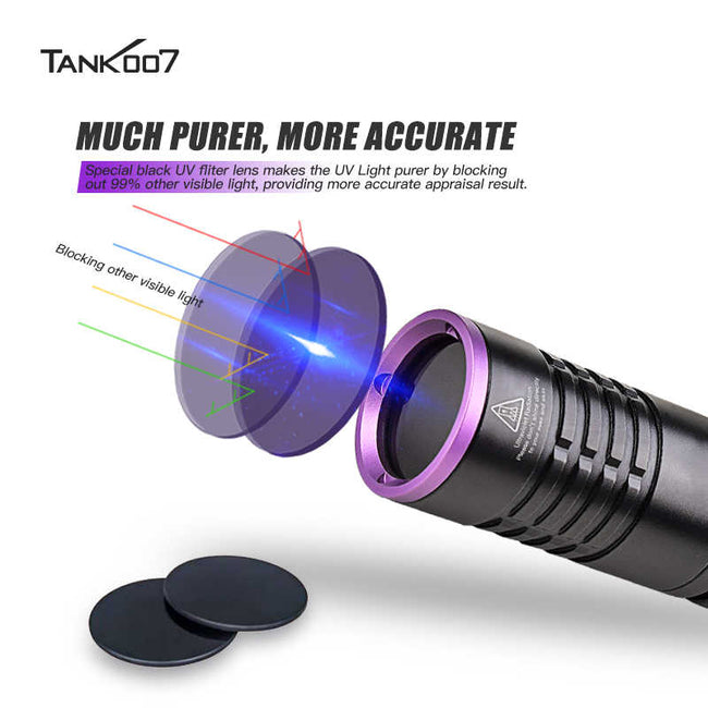 TANK007 K9A5 365nm Ultraviolet Flashlight with Easy Operation More Accurate