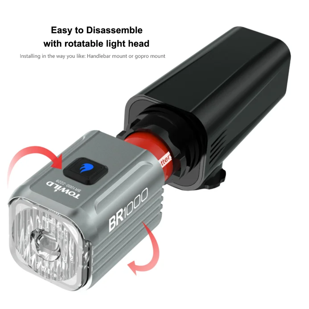 TOWILD BR1000 Replaceable Battery Professional Bike Light