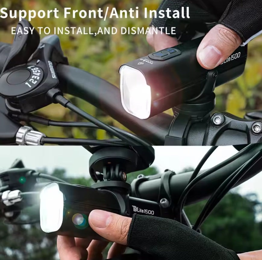 TOWILD DLite 1500 Dual Light Source Bike Light for Night Riding