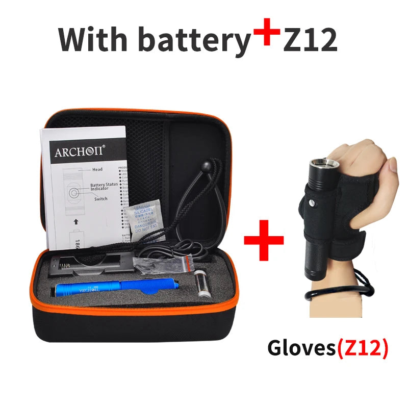 ARCHON V10S Scuba diving flashlight 1200 lumen dive torch