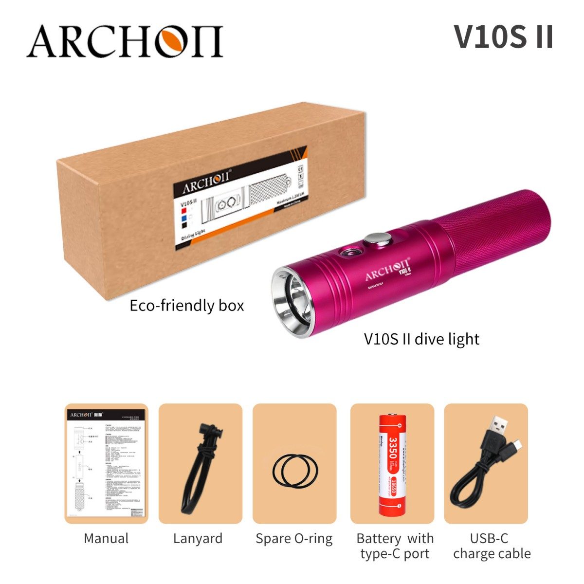 ARCHON V10S II 1200 Lumen Dive Light
