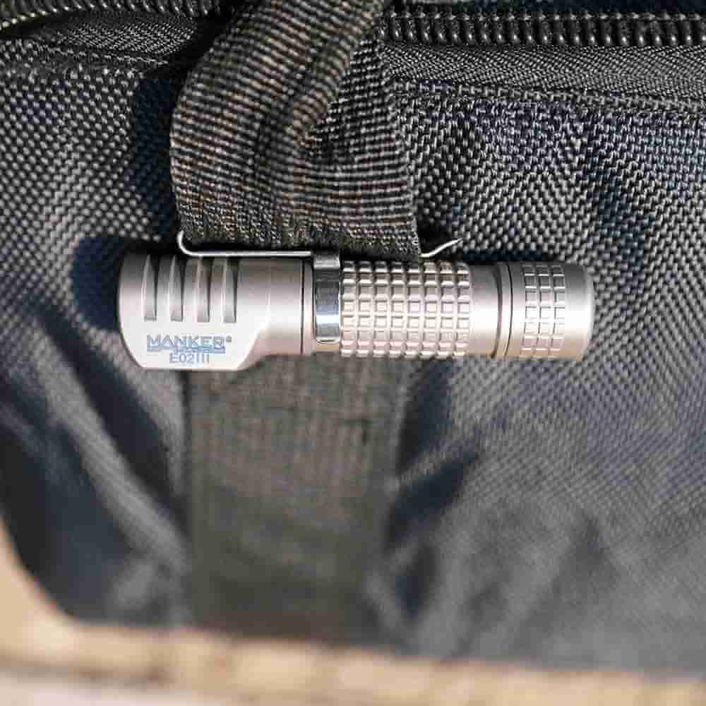 Manker E02 III Titanium Right Angle Flashlight / Headlamp