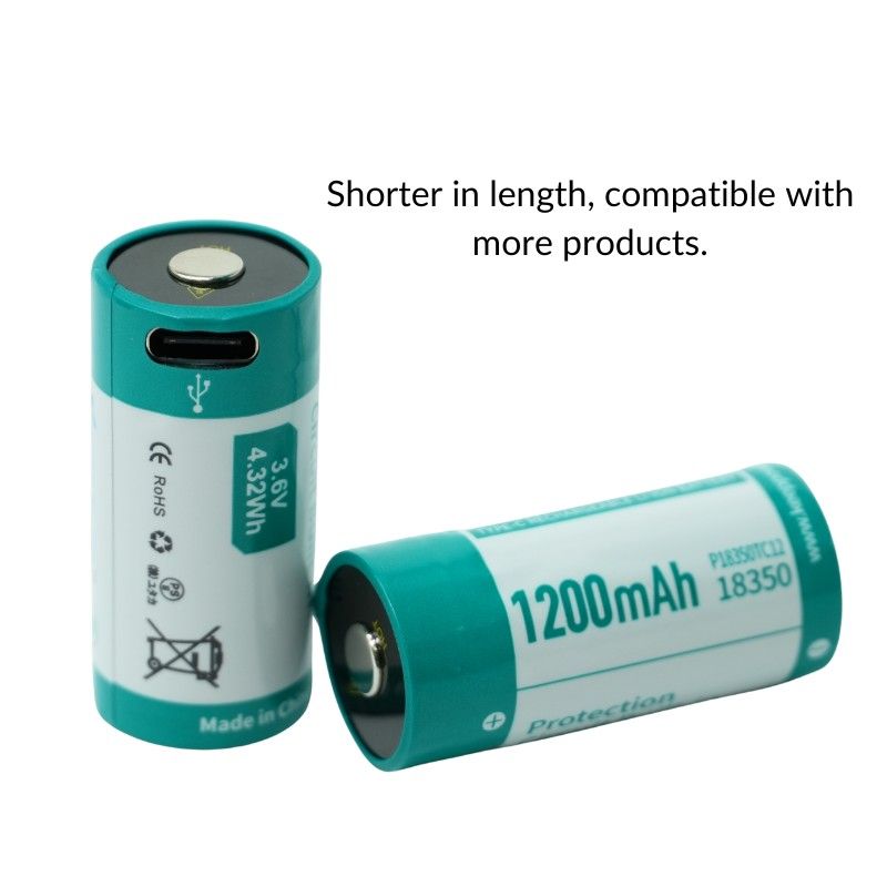 Keeppower P18350TC12 TYPE-C 1200mAh 18350 Battery