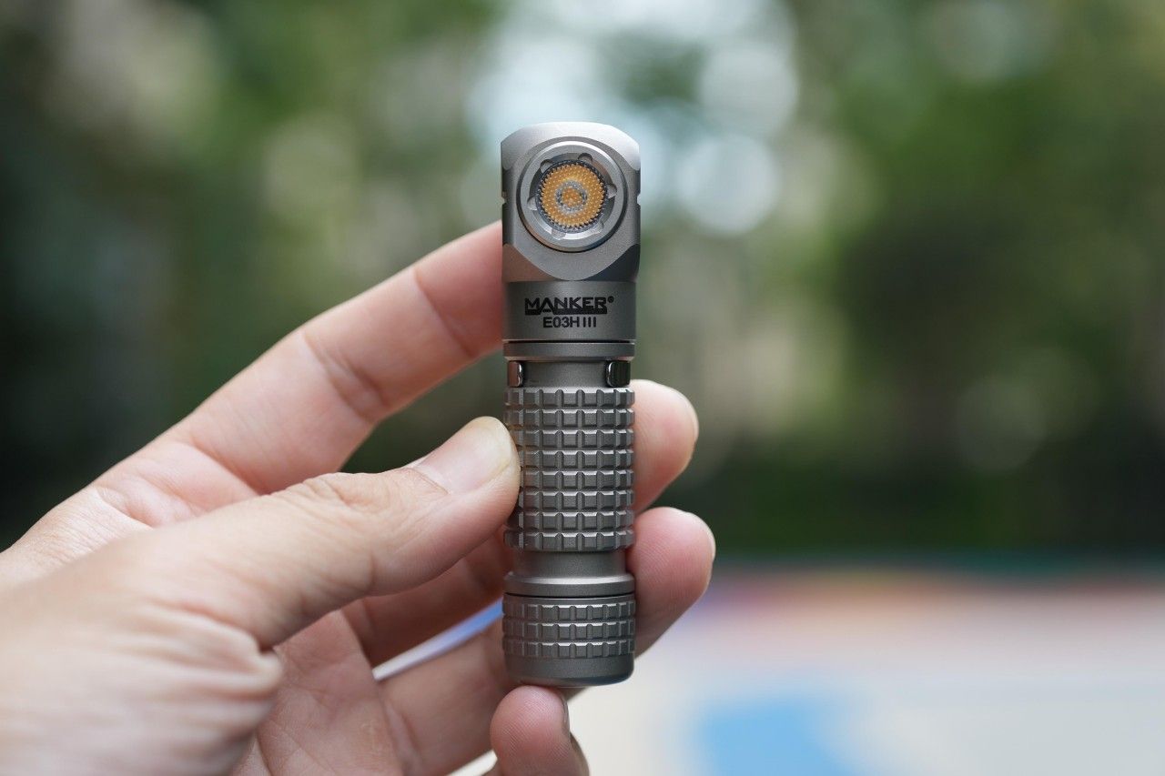 Manker E03H III Ti Right Angle EDC Flashlight