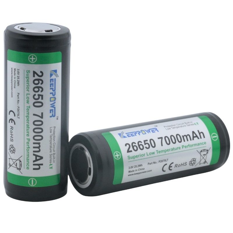 KeepPower P2670LT 7000 mAh Geschützter 26650-Akku mit niedriger Temperatur