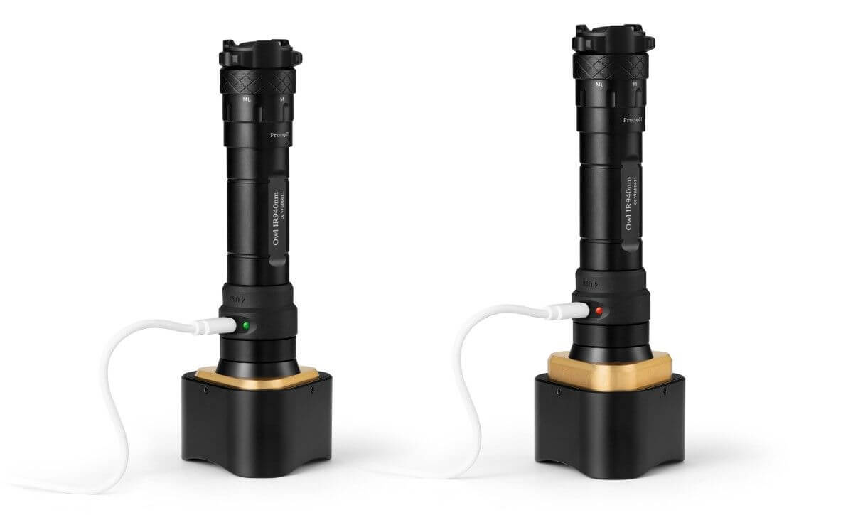 Zoombare Taschenlampe mit Wolfsaugen und Eule