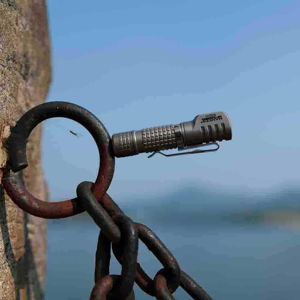 Manker E02 III Titanium Right Angle Flashlight / Headlamp