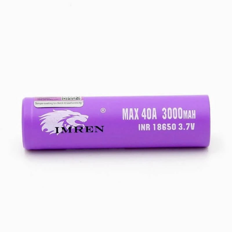 いむ IMREN 18650 3000mAh 40A Rechargeable Lithium Battery purple