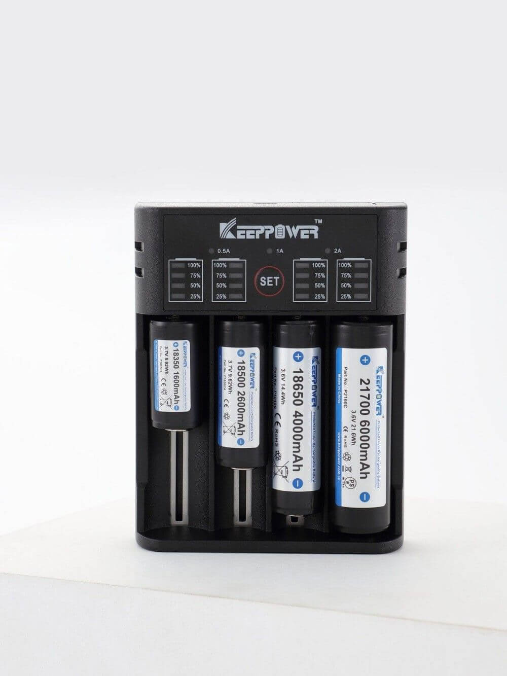 Keeppower K4 Li-Ionen-Akkuladegerät