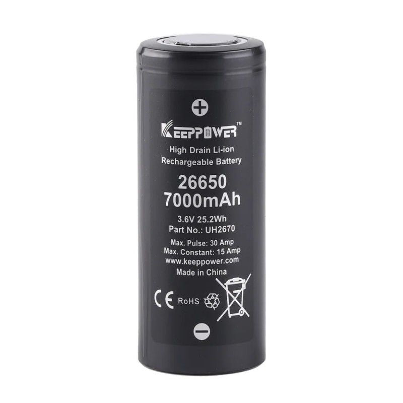 Keeppower UH2670 7000mAh 15A High Discharge 26650 Li-ion Battery