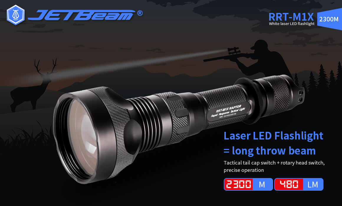 JETBeam RRT-M1X Laser LED Flashlight