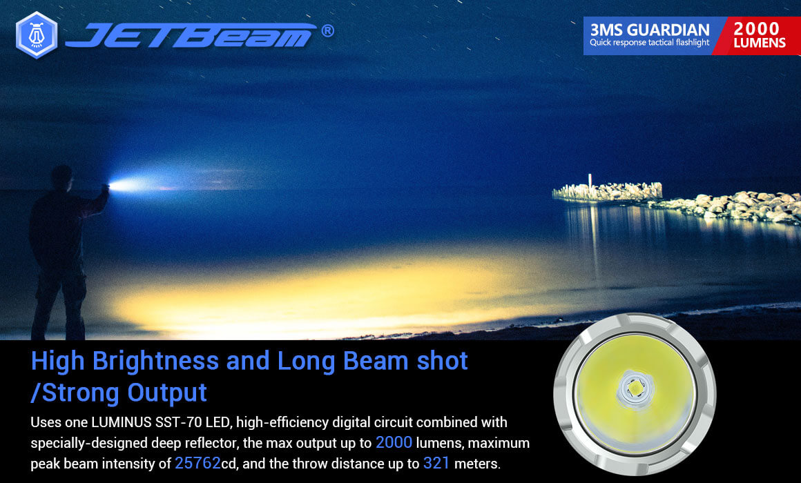 Jetbeam 3MS Guardian Tactical Flashlight