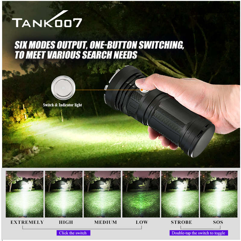 TANK007 KC11 Outdoor Strong Light LED Flashlight