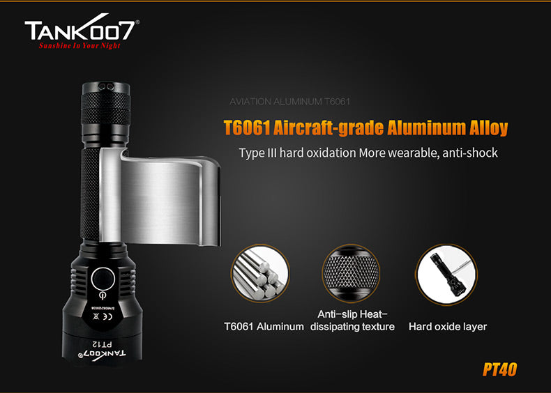 TANK007 PT12 High Power Tactical Flashlight