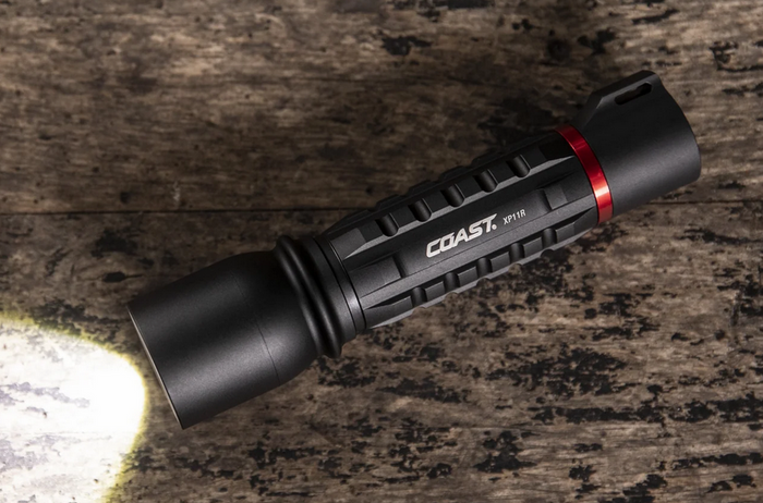 Coast Polysteel 500R: Dual Beam Rugged Flashlight With Flood And Spot Beam Pattern