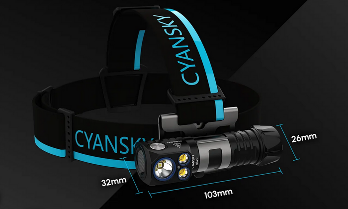 Cyansky Release HS7R Dual Beam High Performance 2800 lumens headlamp