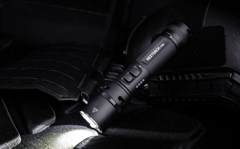 NexTorch P86 Compact 1600 lumens flashlight with built in 120db Siren